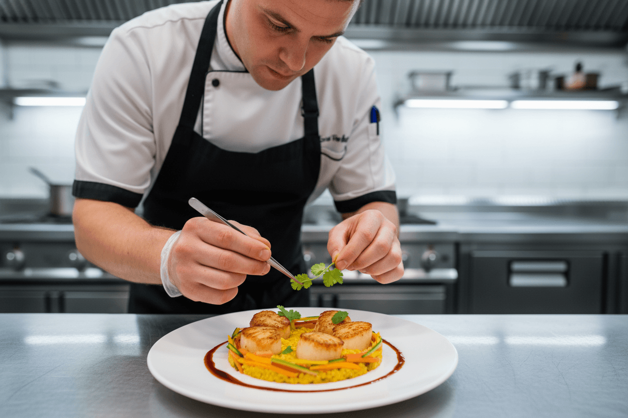 Chef preparando platillo